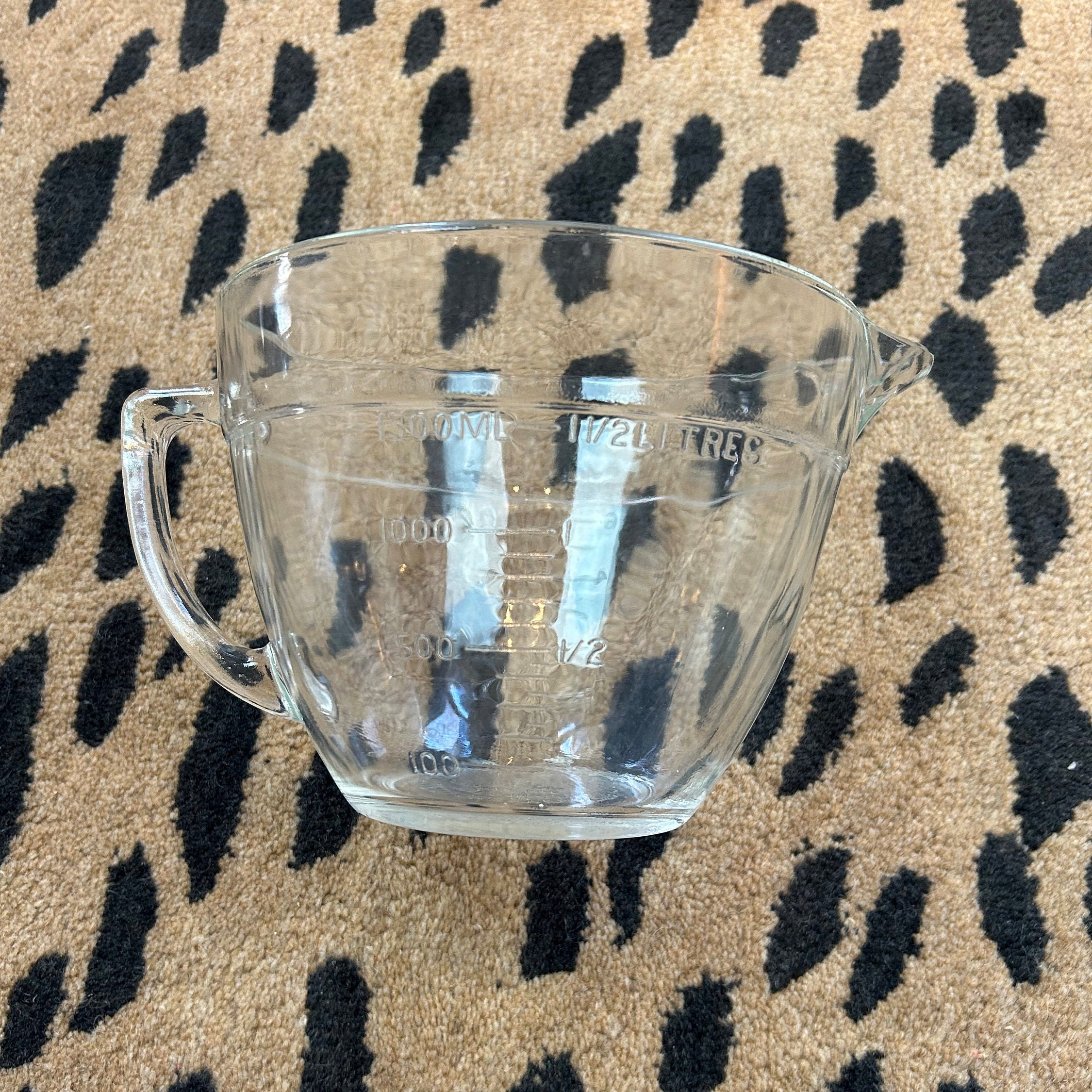 Vintage Fire King Clear Glass Batter Bowl Etsy