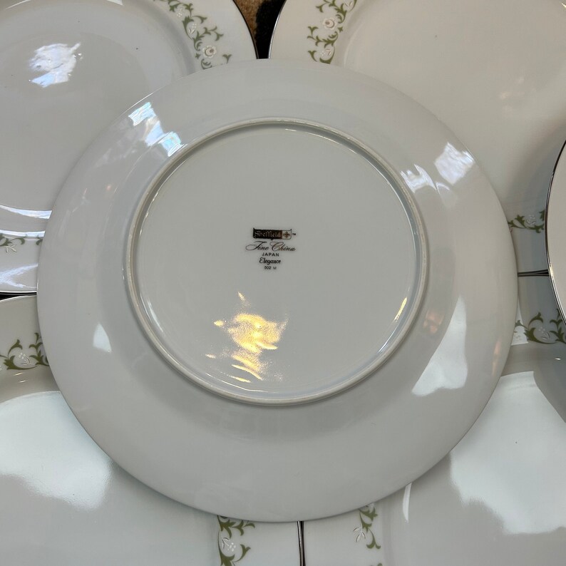Vintage Hand Painted Sheffield Fine China Dinner Plates Style elegance