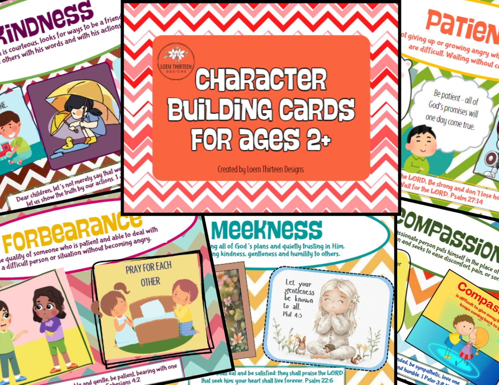 Character Building Printable for Kids With Scripture - Etsy