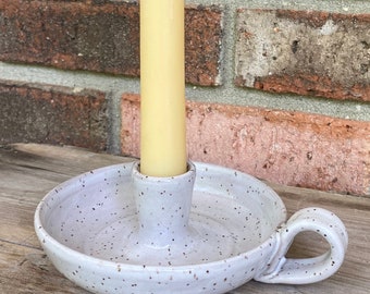 Ceramic Taper Candle Holder, Chamberstick