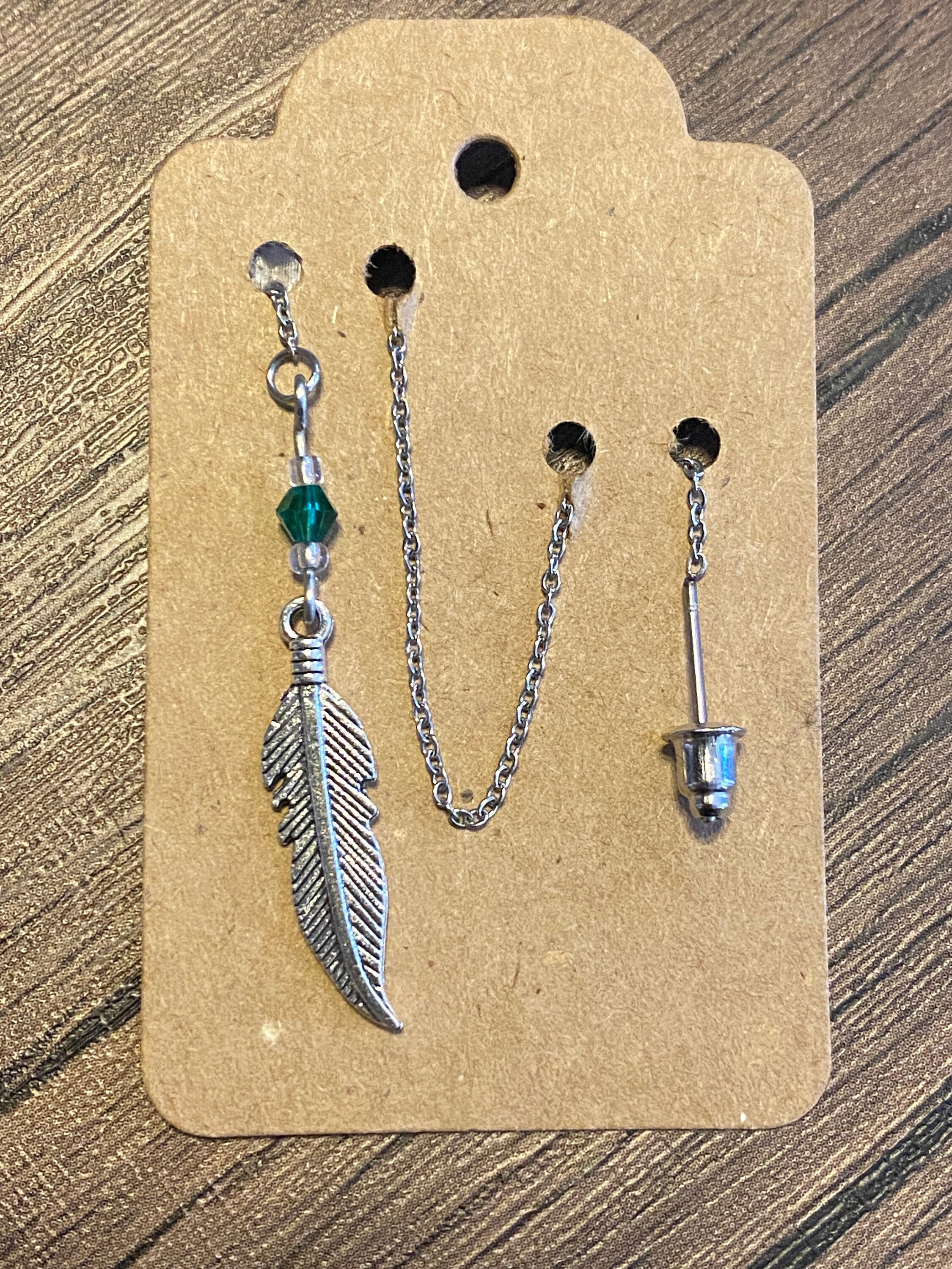 Emerald Duo Pull Through Drop Earring (ph1lza Single) - Etsy