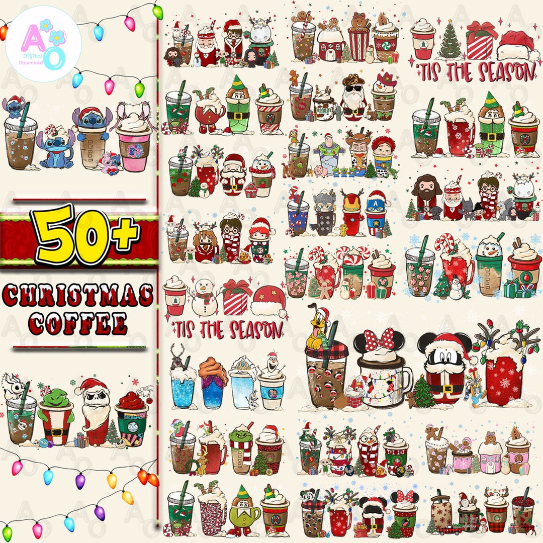 40 Christmas Coffee Latte PNG Merry Christmas Png Bundle - Etsy