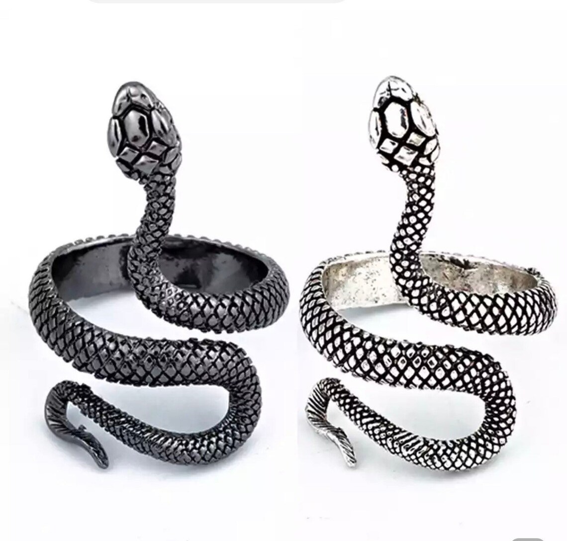 Snake Adjustable Ring Python Ring Silver | Etsy