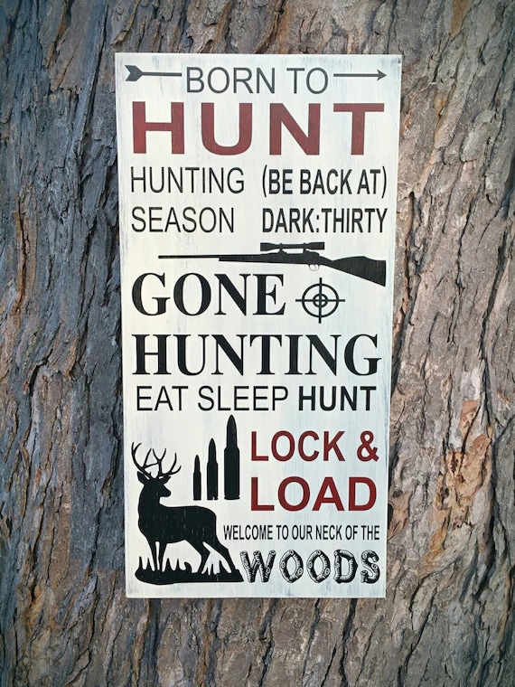 Items similar to Hunting Sign 12x24 on Etsy