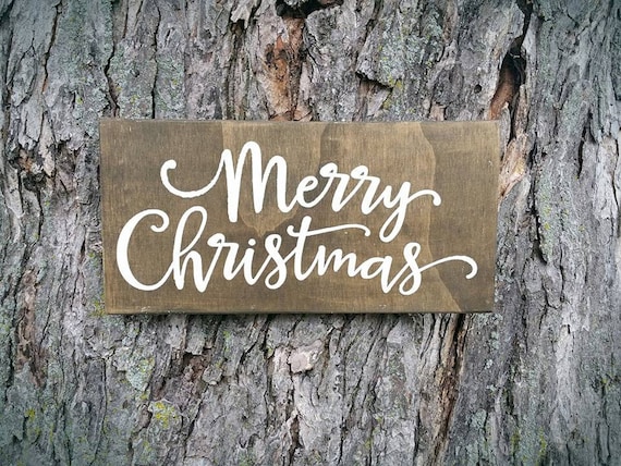 Items similar to Merry Christmas Wood Sign on Etsy