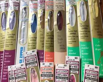 J&P Coates lot of 18 lot of Vintage Zippers