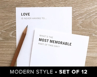 Modern Style Wedding Question and Advice Cards - Printable Download (12)