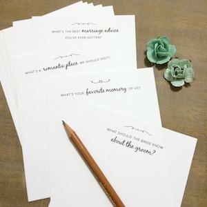 Questions sur le mariage et cartes de conseils pour les invités, activité de livre d'or amusante - Téléchargement imprimable (12)