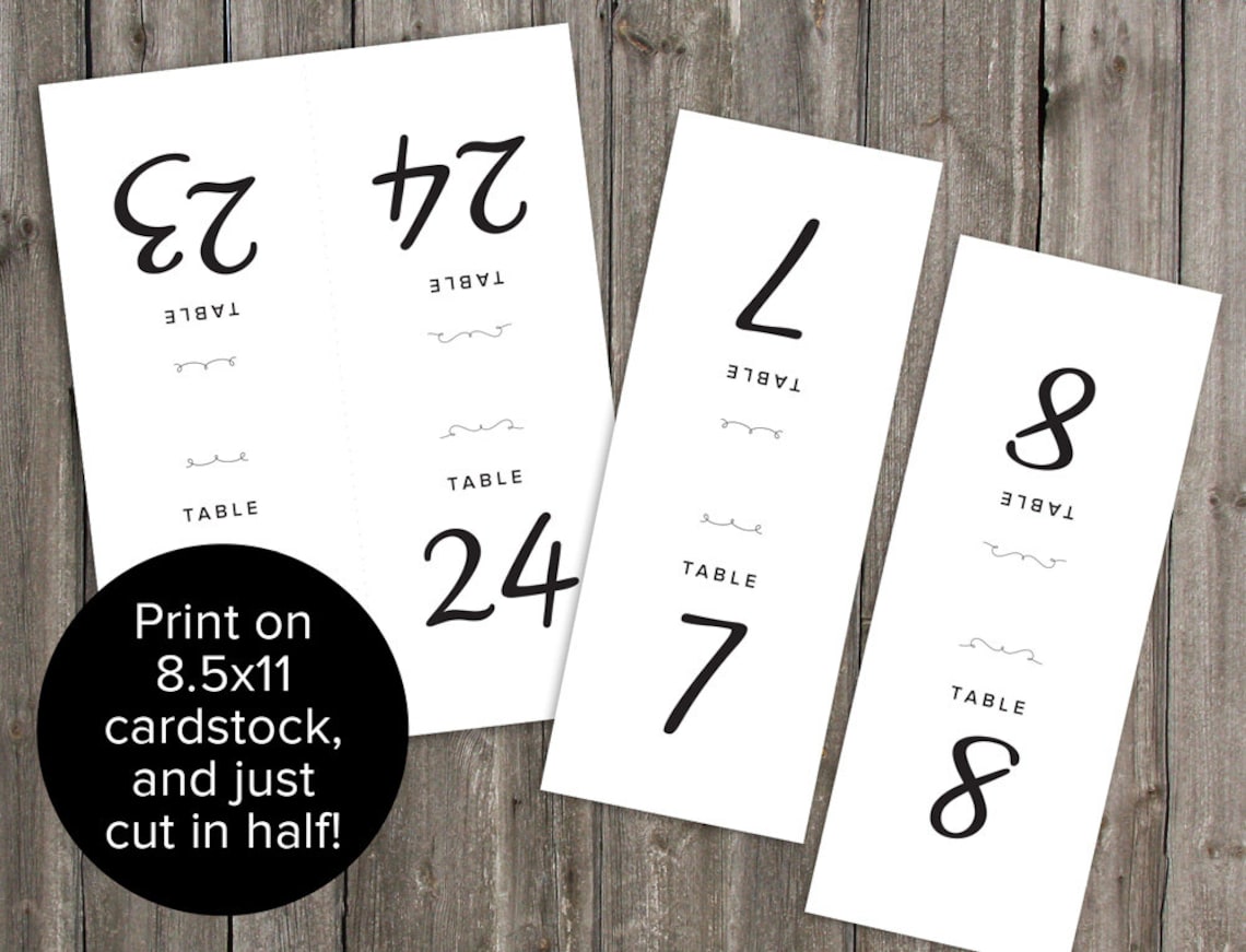 Table Number Tent Card Printable Download for Weddings, 1-30 - Etsy