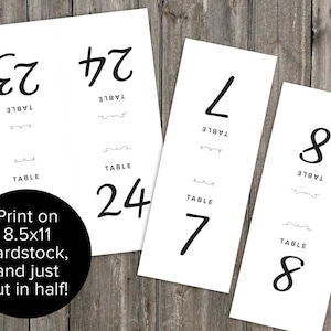 Table Number Tent Card Printable Download for Weddings, 1-30 - Etsy