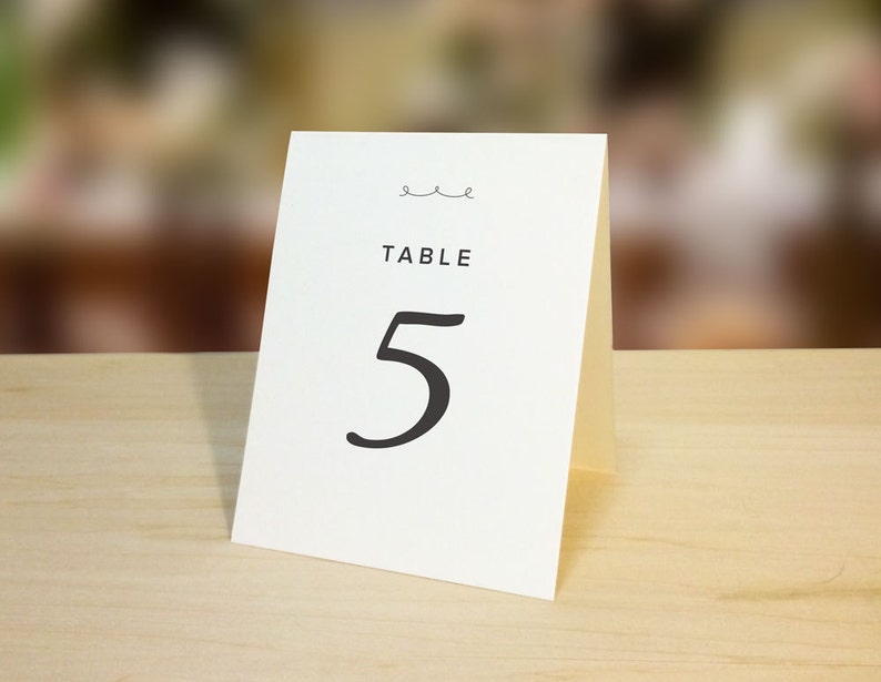 Table Number Tent Card Printable Download for Weddings, 130 Etsy