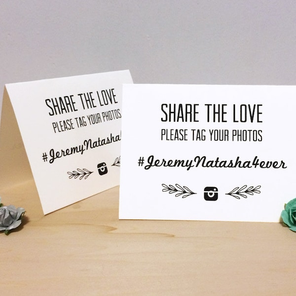 Instagram Wedding Hashtag Tent Card - Custom Printable Download