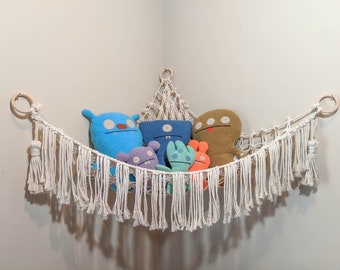 macrame stuffed animal hammock