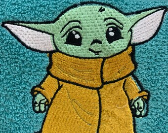 baby yoda hooded towel
