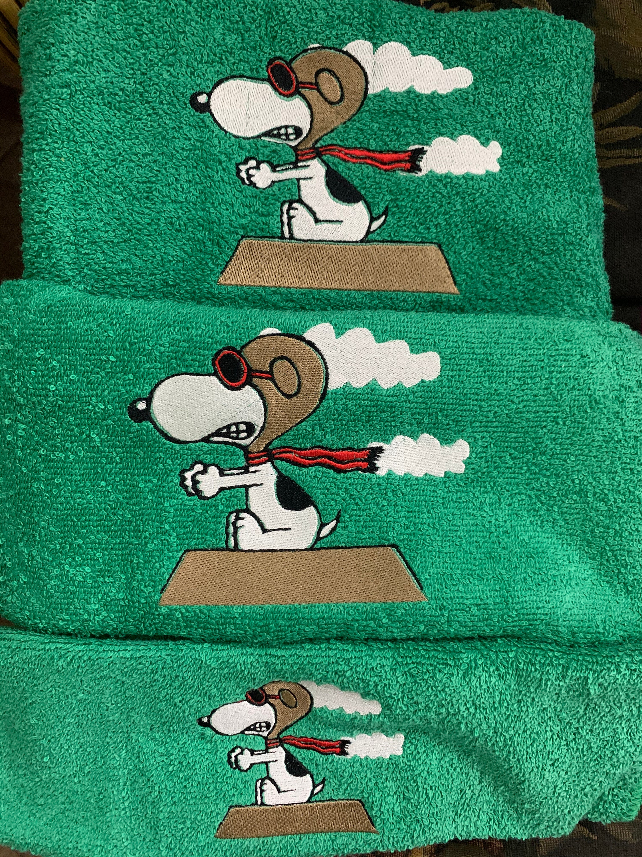 Snoopy Red Barron Bath Towel Set Etsy