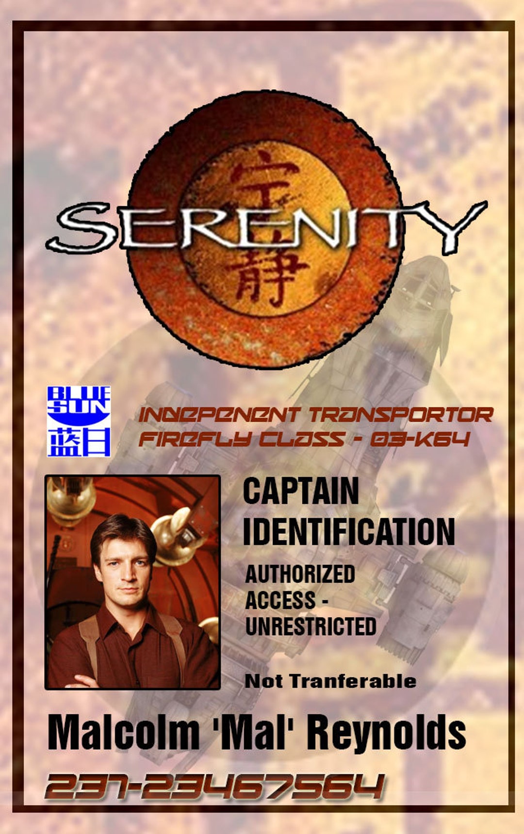 Firefly Show Prop Badges - Real Badges Complete With Clip - Etsy