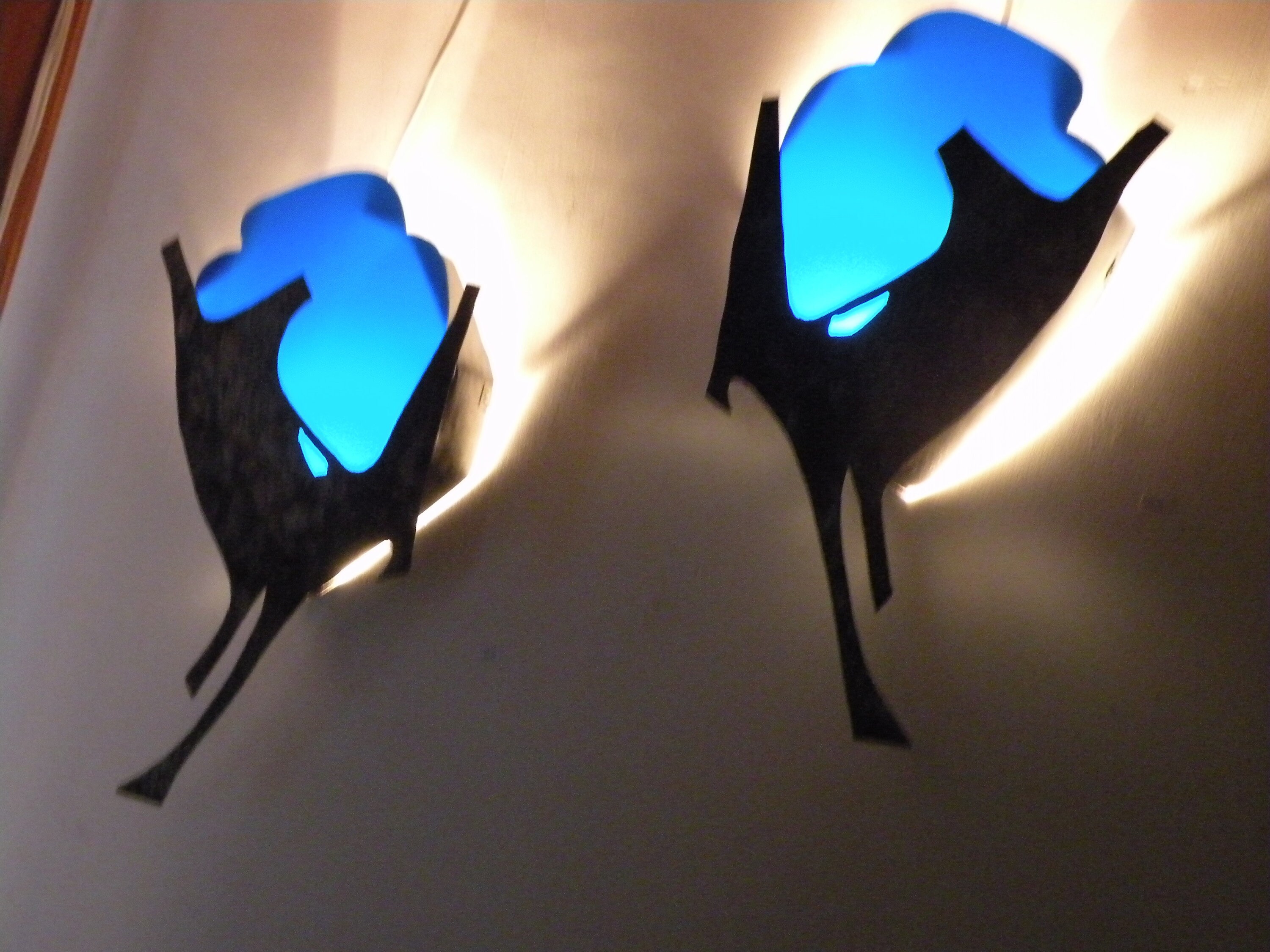 Paire Appliques Offrandes Bleu