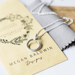 Minimalist Circle Pendant, Recycled Sterling Silver, Handcrafted