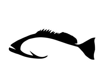 Grouper Decal | Hook | Fishing | Vinyl | Diecut | Decal | Car | Window Decal |  Laptop Sticker
