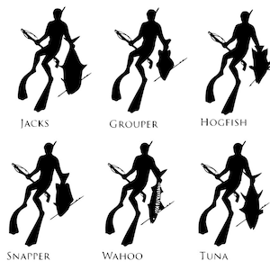Spearfishing Decal | Fishing | Vinyl | Diecut | Decal | Car | Window Decal |  Laptop Sticker