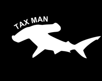 Hammerhead Decal | Taxman | Shark | Fishing | Vinyl | Diecut | Decal | Car | Window Decal |  Laptop Sticker