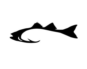 Striped Bass Decal | Hook | Fishing | Vinyl | Diecut | Decal | Car | Window Decal |  Laptop Sticker