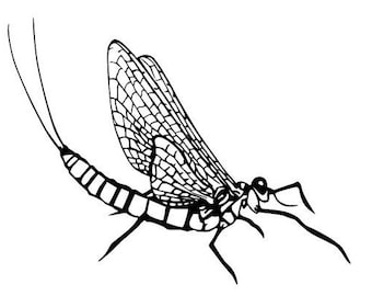 Mayfly Decal | Fly | Fishing | Vinyl | Diecut | Decal | Car | Window Decal |  Laptop Sticker