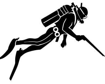 Diver Decal | Spearfishing | Speargun | Fishing | Vinyl | Diecut | Decal | Car | Window Decal |  Laptop Sticker