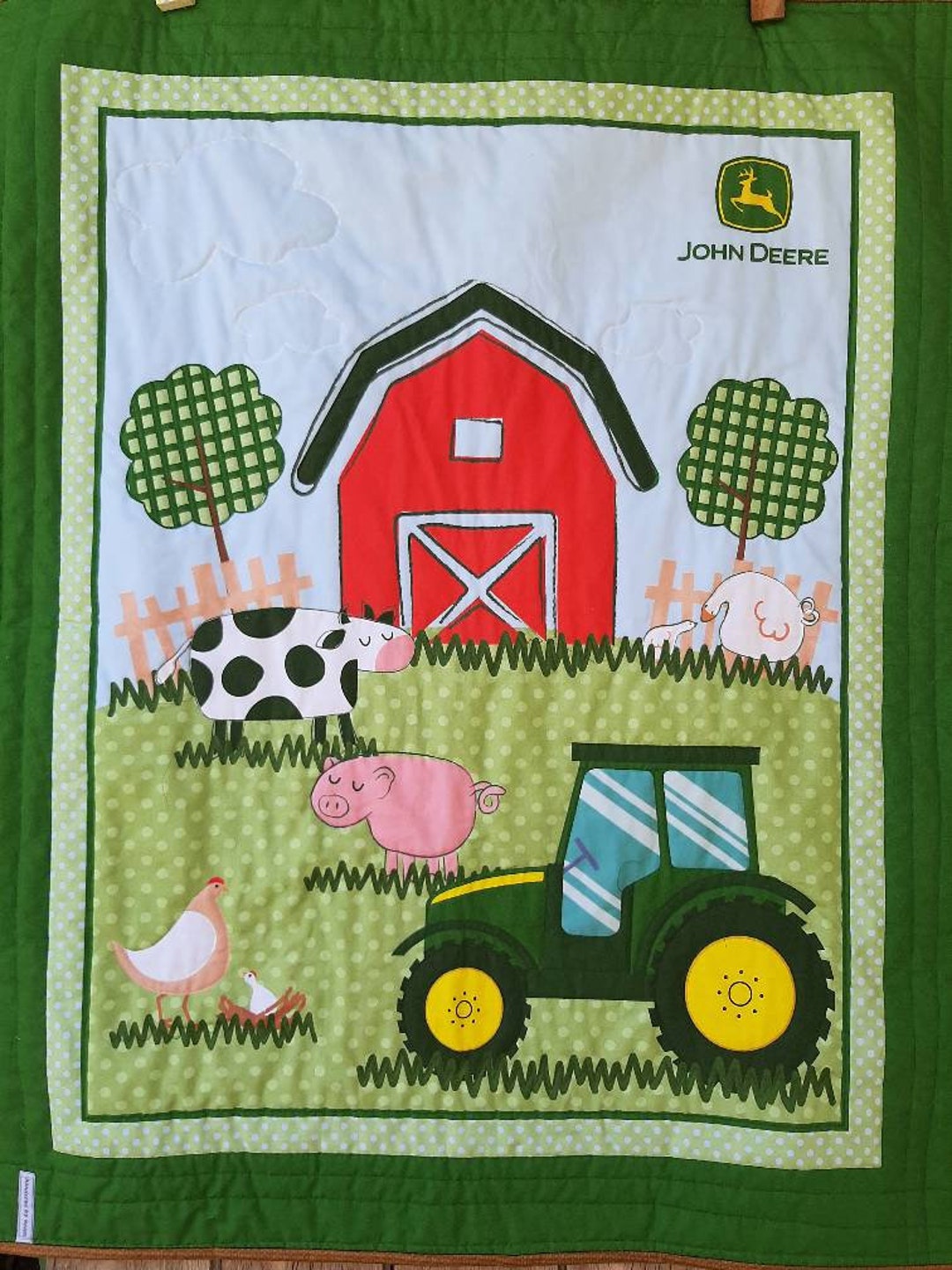 Baby Cot Quilt, John Deere Themed, Newborn Gift, Handsewn Etsy