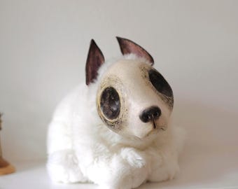 OOAK art doll, puppy, dog, goth doll, animal doll, handmade, Collectible toy, textile, goth art, creepy cute, plushie, stuffed toy