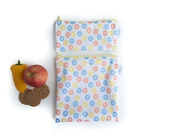 Reusable Sandwich Snack Bag Set, Sand dollar, reusable food bag, ecofriendly pouch, zippered food bags, snack pouch, lunch bag, snack sack