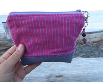 Aromatherapy Cosmetic Bag, Essential Oil Case, Pink and Purple, Toiletry Case, Young Living bag, DoTerra Case, Essential Oil Travel Clutch