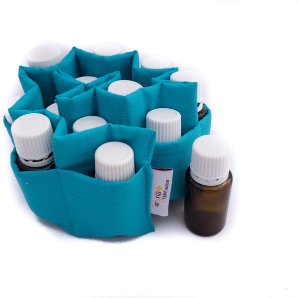 Essential Oils Insert Removeable Turquoise, padded divider for oils, doTerra bag insert, Young Living pocket, Aromatherapy purse organizer