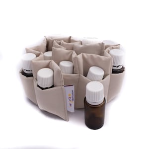 Herausnehmbarer Einsatz für ätherische Öle Beige, gepolsterter Trennwand für Öle, Kosmetikeinsatz, Aromatherapie-Geldbeutel-Organizer