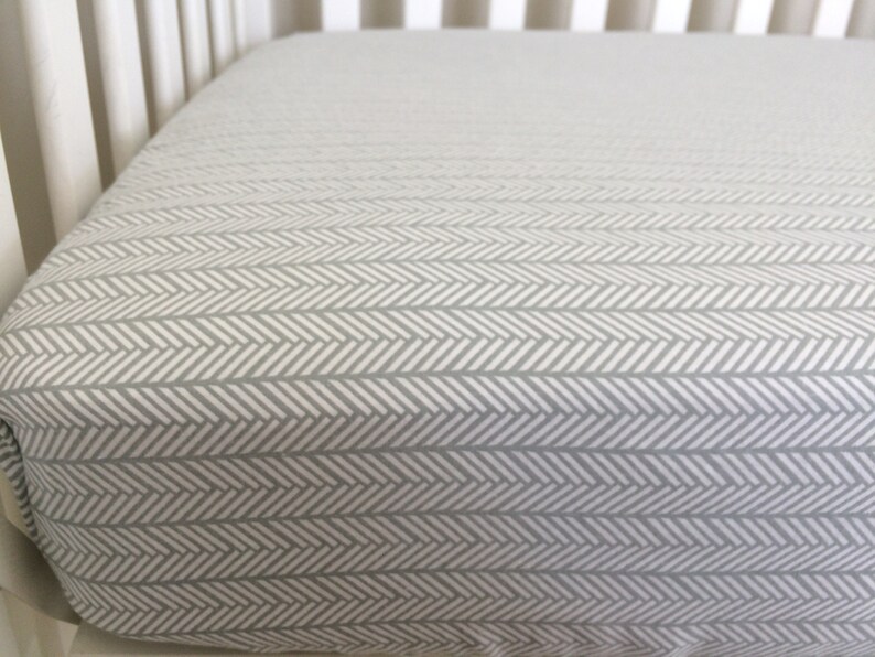 Chevron Crib Sheet Gray And White Crib Sheet Fitted Crib Etsy