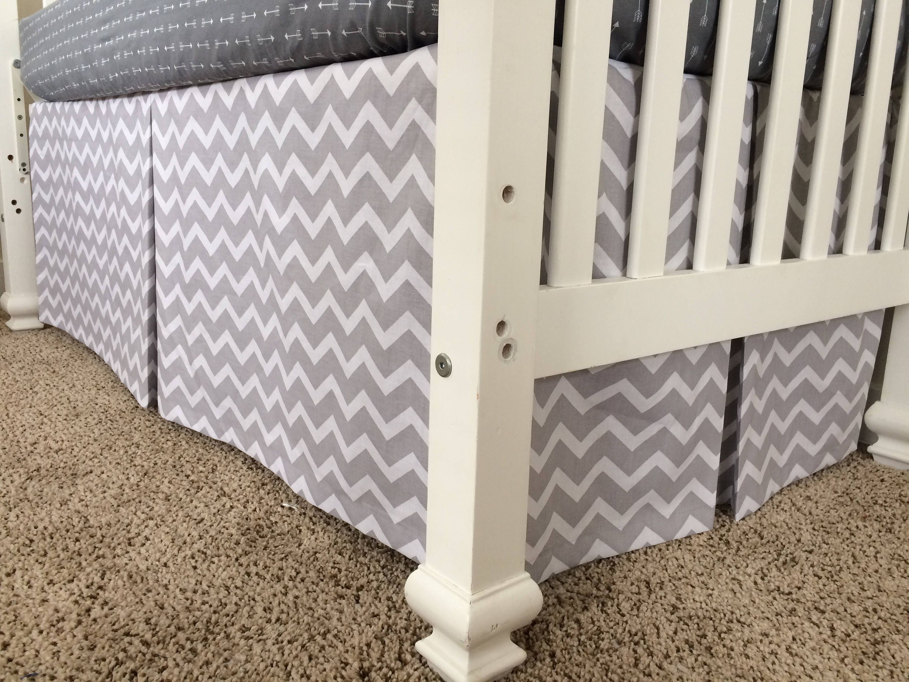 Chevron crib skirt sales