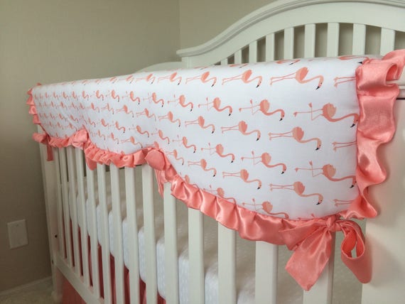 Flamingo Crib Rail Cover Crib Rail Guard Crib Bedding Coral Etsy