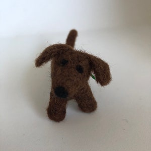 Needle-Felted Brown Dachshund Dog Sculpture