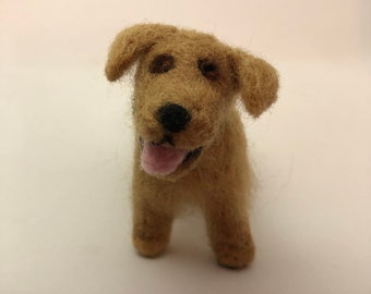 Golden Retriever Hund Nadel-gefilzte Skulptur