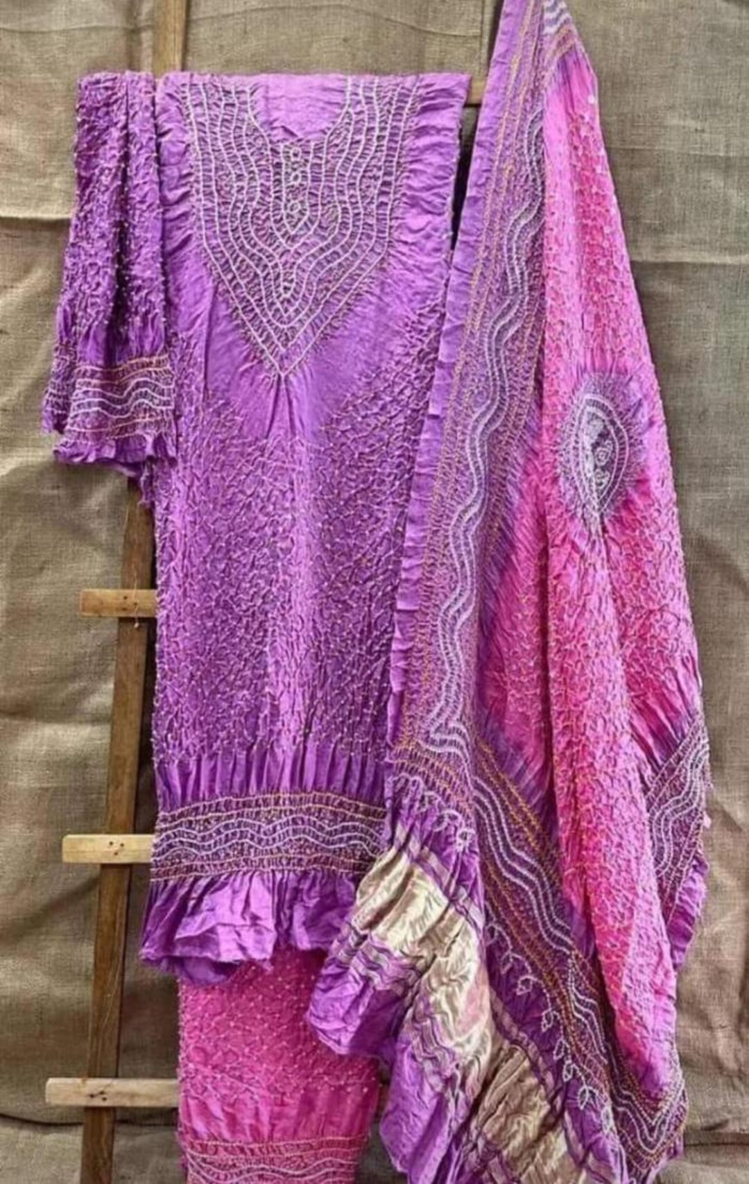 Women Pink Gaji Silk Un Stitched Suit Ethnic Collections main image 1