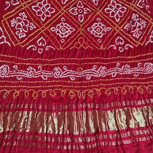 Gajji Silk Zari Maroon Bandhani Dupatta - 80 grams pure silk - handwoven