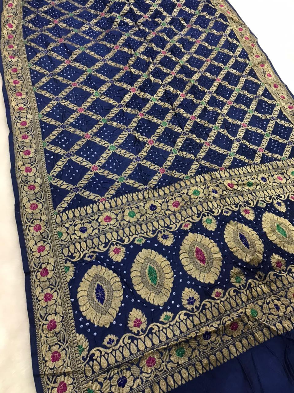 Blue Bandhani Dupatta - Etsy