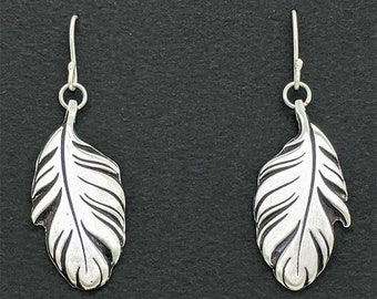 Minimalist Sterling Silver Feather Earrings, Minimalist Jewelry, Simple, Elegant, Bohemian, Chic, Handmade, Mothers Day, Anniversary, Gift