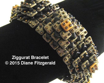 Ziggurat Bracelet Tutorial with 4-Hole Quadratile Beads