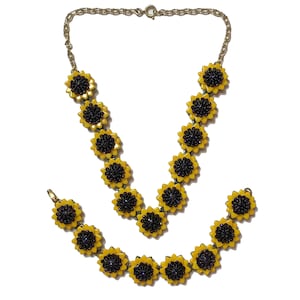 Sunflower Necklace and Bracelet Tutorial