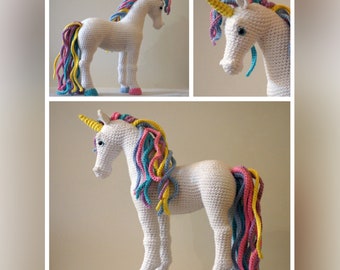 PATTERN (English Only): Candi the Unicorn, Crochet "realistic" Unicorn Pattern, Amigurumi Unicorn Pattern - Instant PDF Download