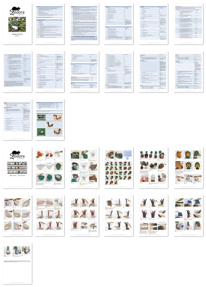 May include: A collection of pages from a craft pattern book. The pages feature text, diagrams, and images related to a "Mallard Duck" project. The cover displays the title, a logo, and a photo of a mallard duck.