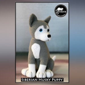 PATTERN (English Only):  Siberian Husky Puppy - crochet dog, crochet puppy, crochet Siberian Husky, amigurumi dog - Instant PDF Download