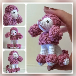 PATTERN (English Only): Pink Vanity Poodle - Crochet Mini Poodle, crochet dog, Amigurumi Poodle, Amigurumi Dog Pattern - Instant  Download