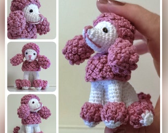 PATTERN (English Only): Pink Vanity Poodle - Crochet Mini Poodle, crochet dog, Amigurumi Poodle, Amigurumi Dog Pattern - Instant  Download